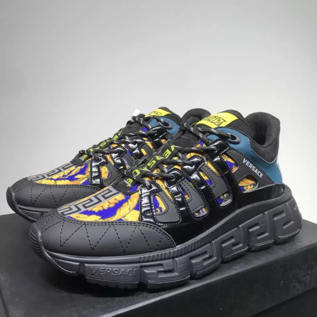 Versace Men's Sneakers with Greek Key Pattern and Bold Colors