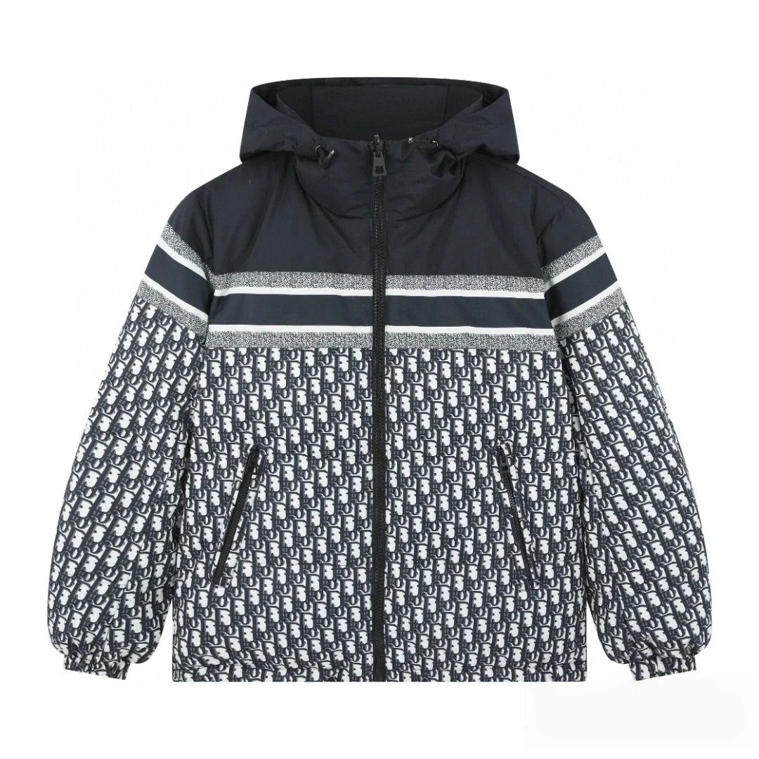 Dior Kids Monogram Print Hooded Jacket