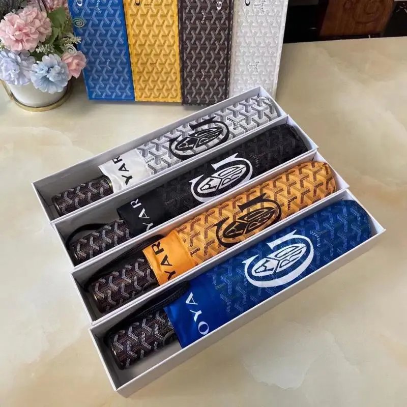 YAR Brand Patterned Umbrellas Set - Compact Travel Umbrellas in Blue, Yellow, Black and Gray