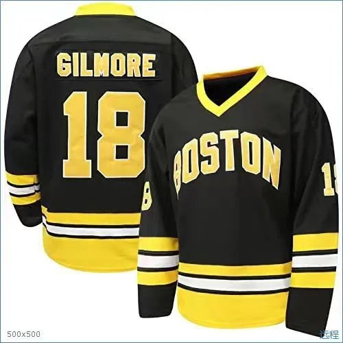 Boston Gilmore 18 Jersey Black Yellow Hockey Jersey