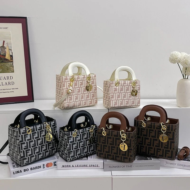 Fendi FF Logo Mini Tote Bag with Gold Hardware
