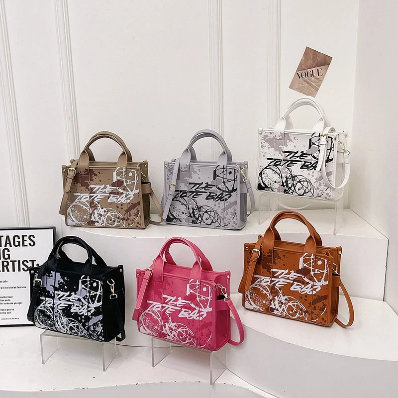 Stylish Graffiti Print Tote Bags for Women Fashion Handbags
