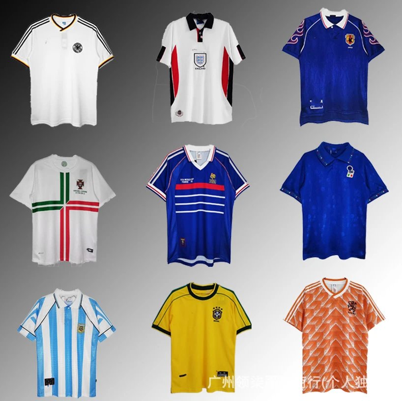 Vintage Football Jersey Collection from Germany England Japan Portugal France Italy Argentina B