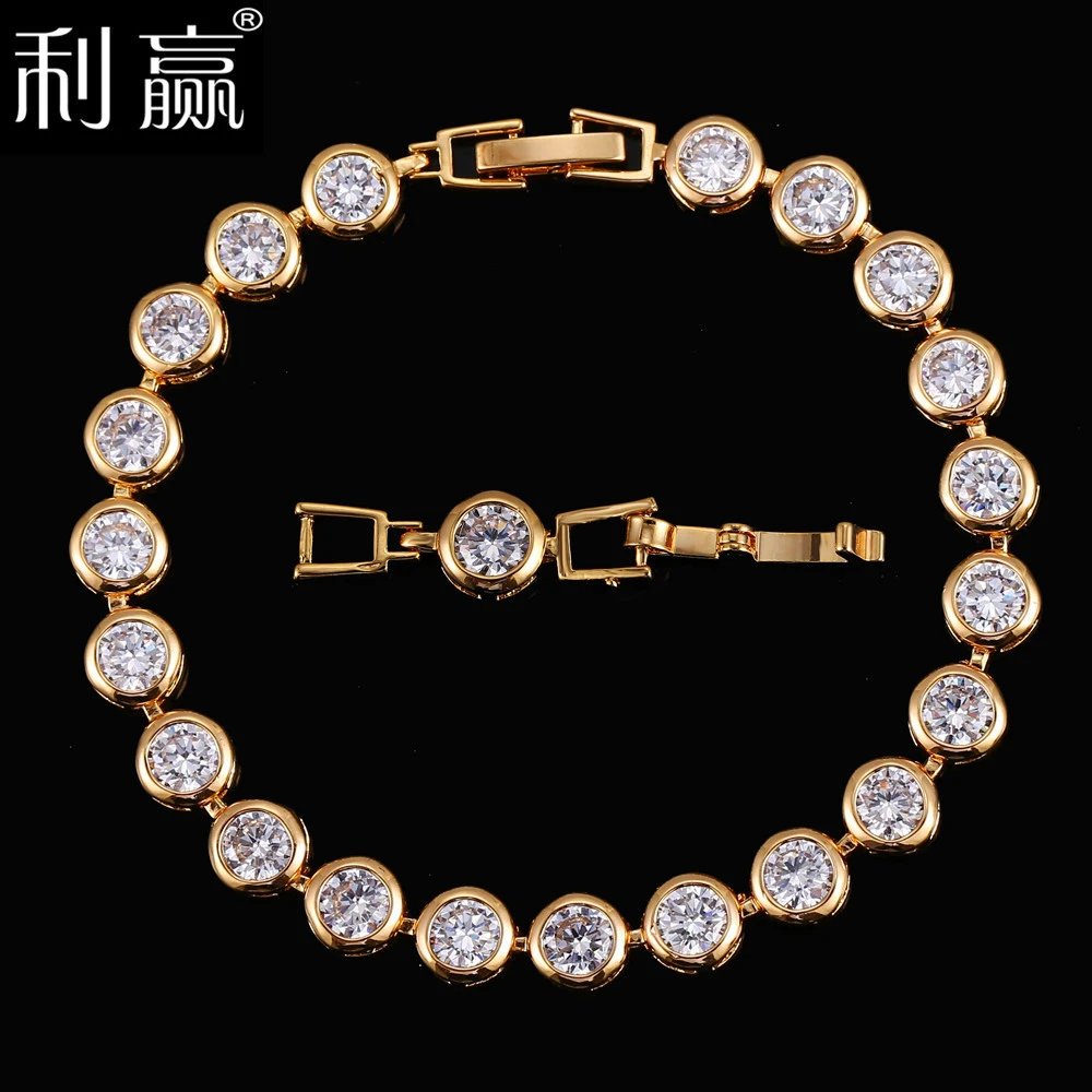 Gold Plated Crystal Bracelet for Women Fashion Jewelry