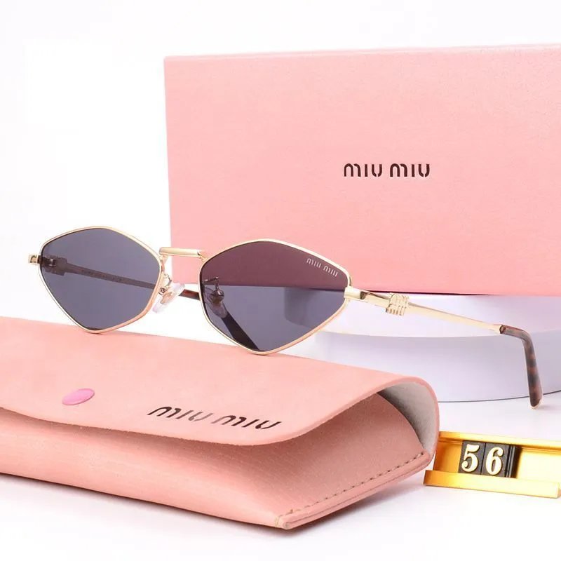 Miu Miu Gold Frame Sunglasses with Pink Case and Box