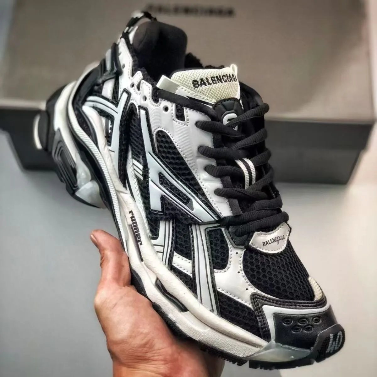 Balenciaga Track Trainer Sneakers Black White