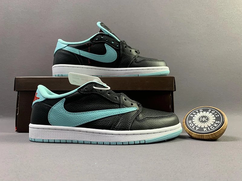 Nike Air Jordan 1 Low Black Teal Blue Sneakers