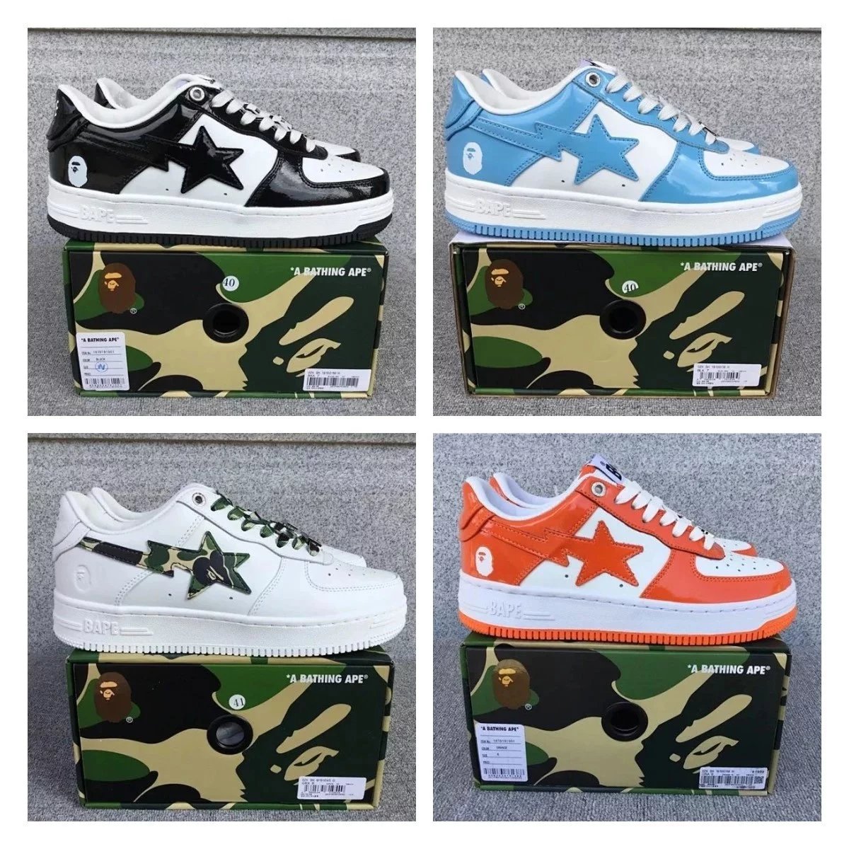 BAPE STA Low Top Sneakers Camouflage Box Limited Edition