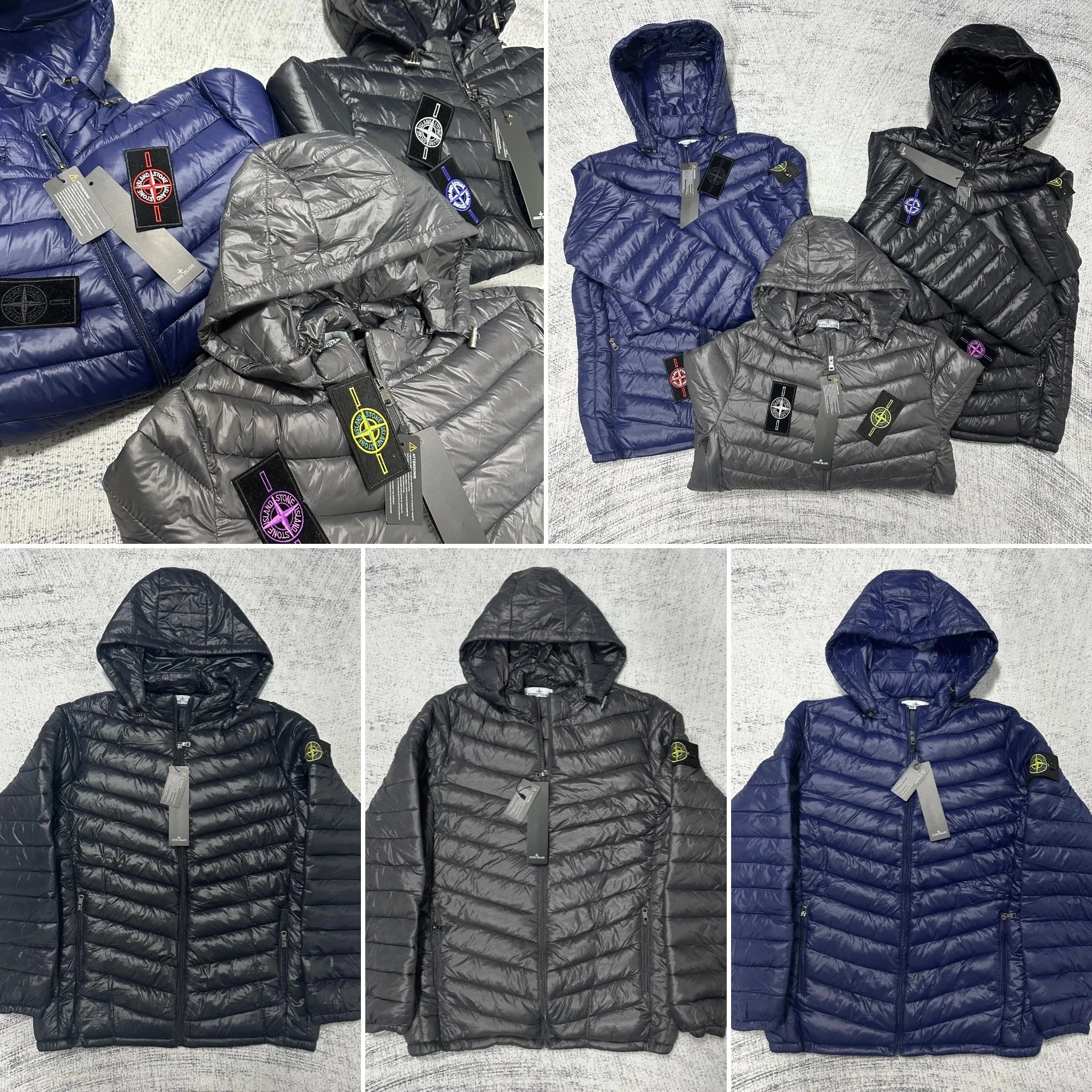 Stone Island Down Jacket Hooded Puffer Coat Men's Winter Outerwear