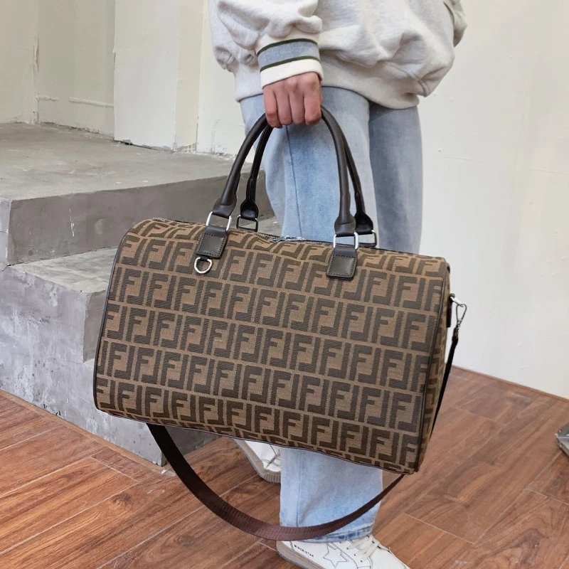 Fendi FF Logo Print Duffle Bag for Men and Women