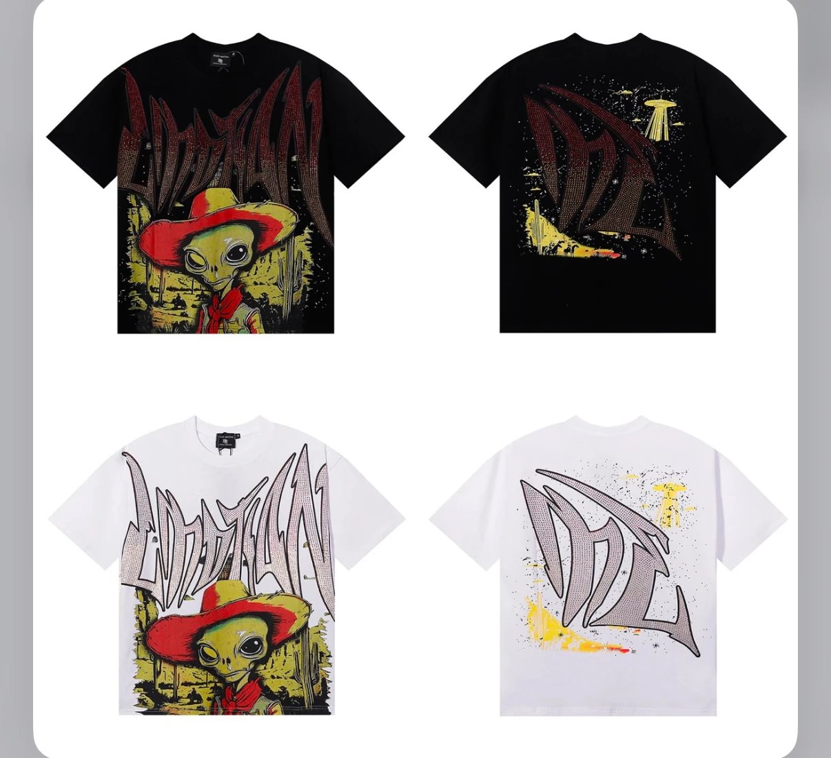 Lil Uzi Vert Alien Cowboy T-Shirt Black White Graphic Tee
