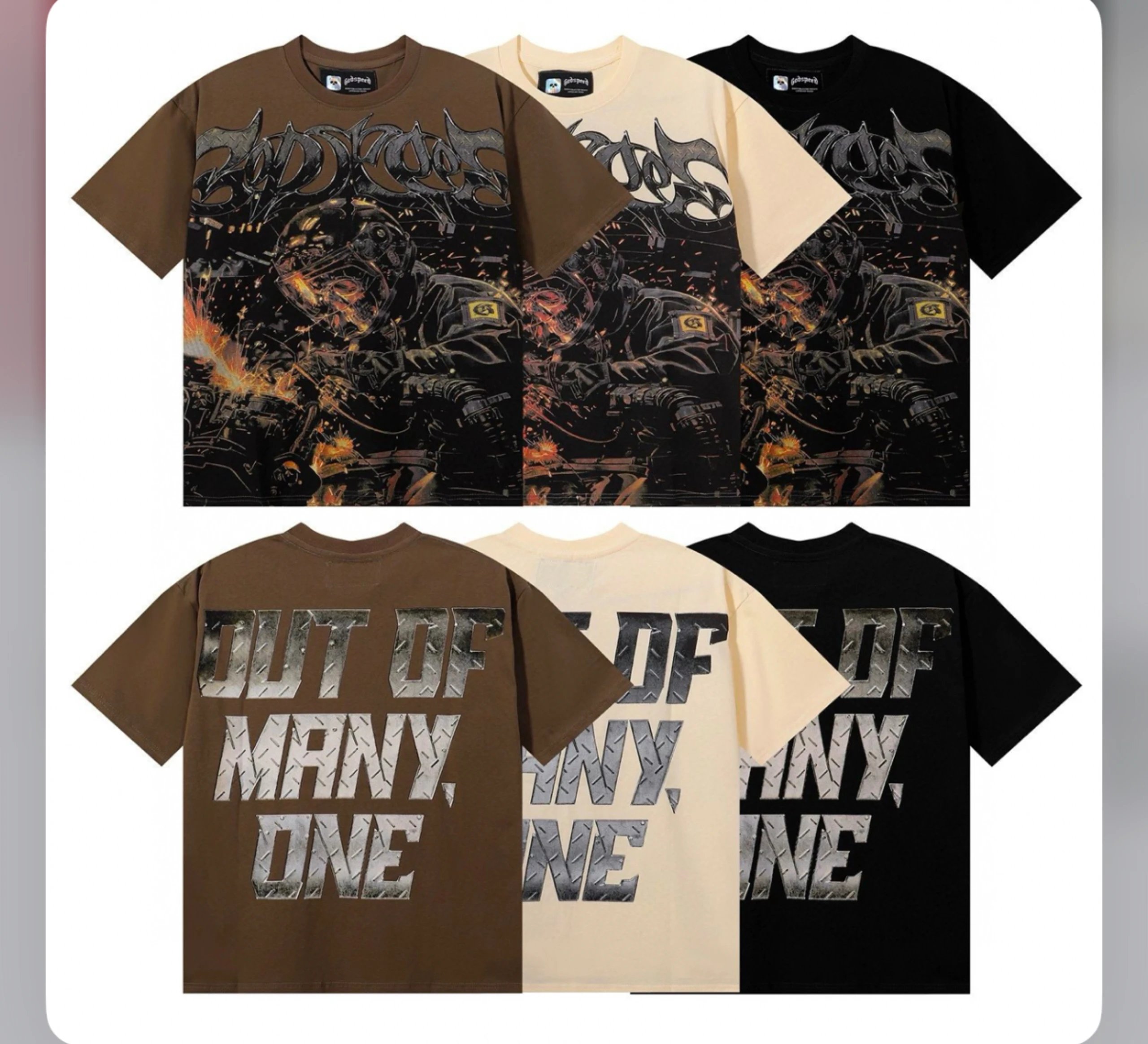 Gabriels Out of Many One T-Shirt Graphic Tee Men's Streetwear