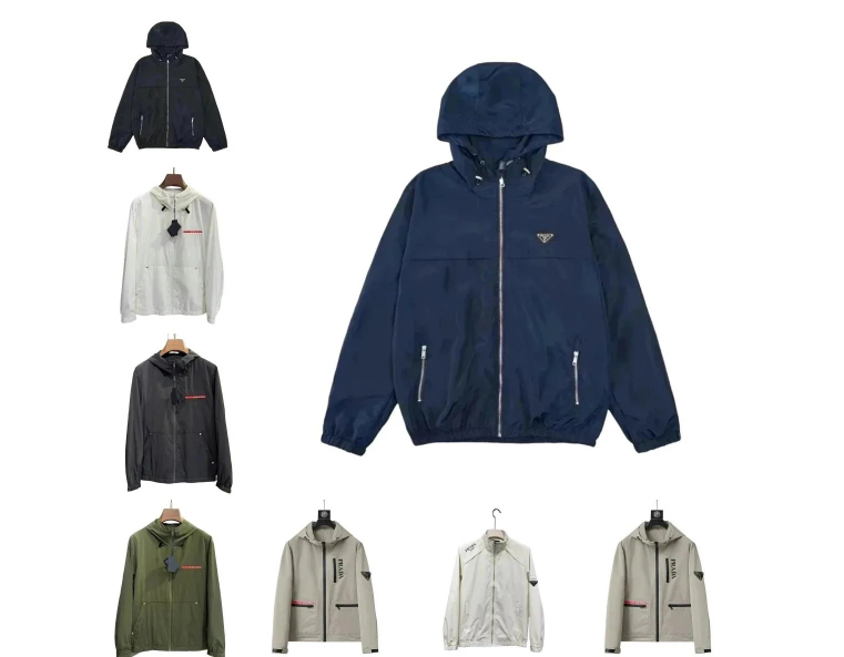 Men's Lightweight Hooded Windbreaker Jacket with Zipper and Pockets