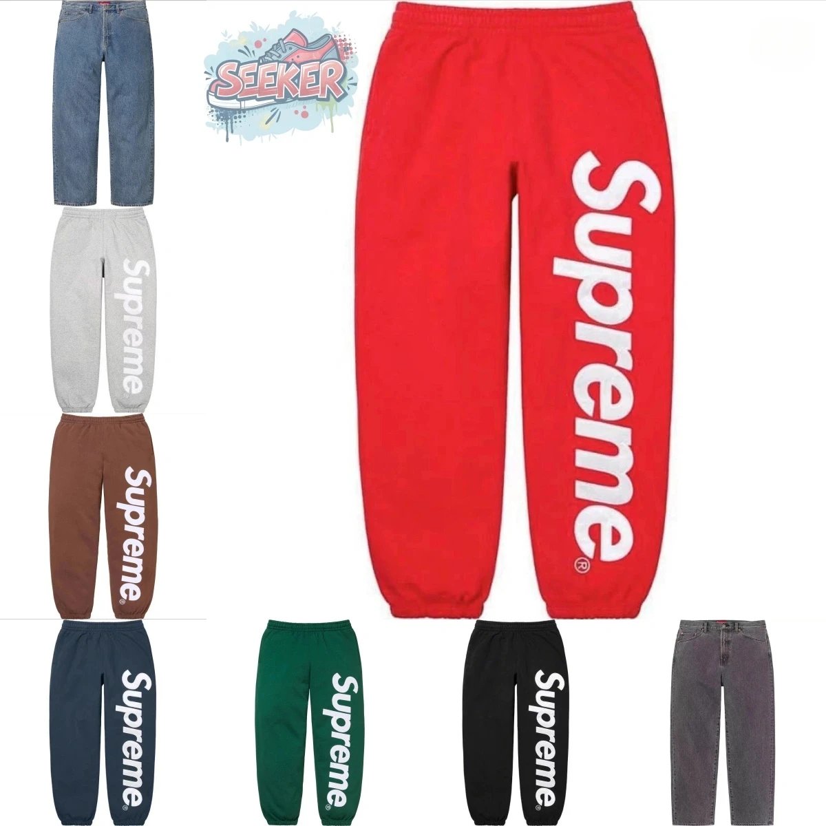 Supreme Logo Sweatpants in Multiple Colors
