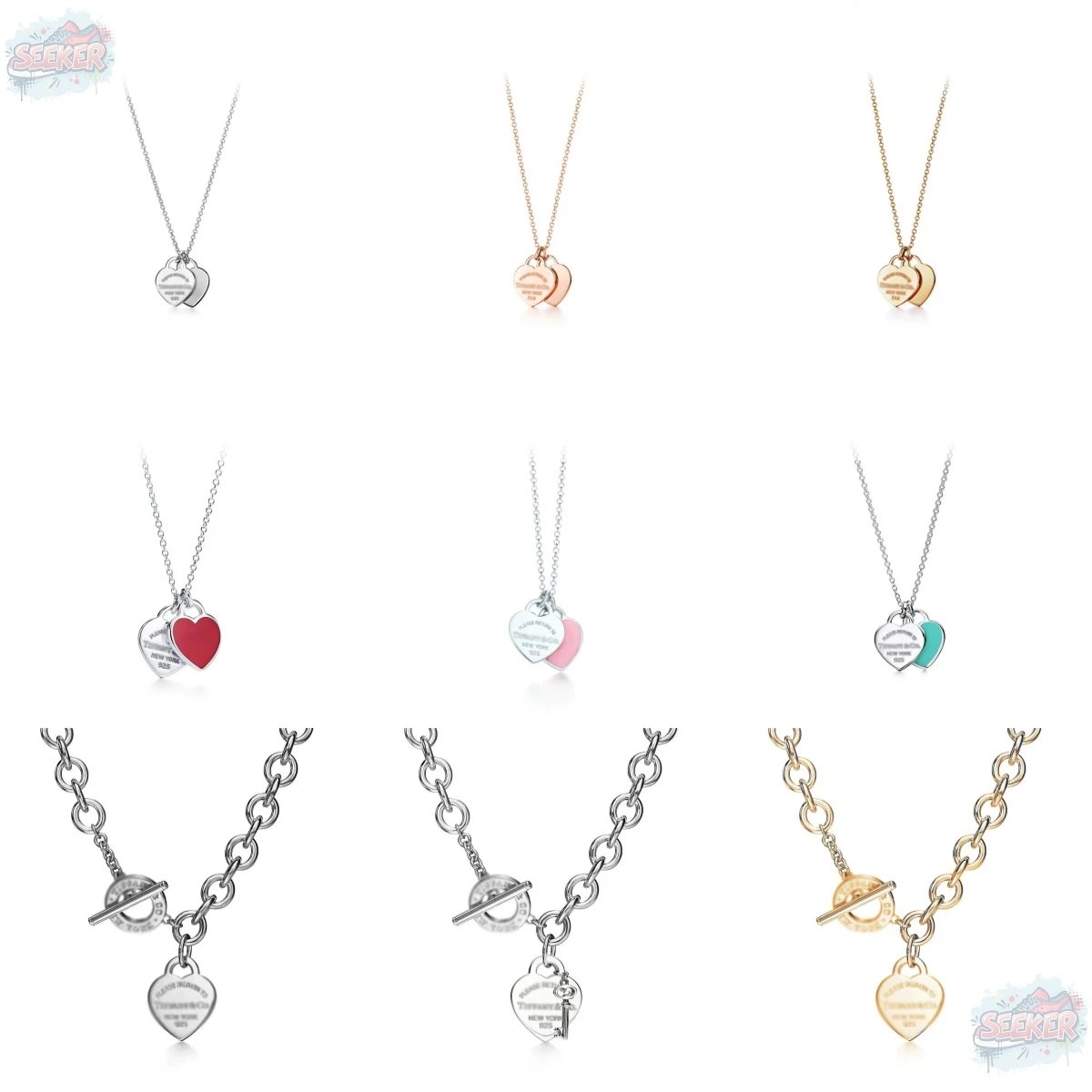 Heart Pendant Necklaces for Women Silver Gold Rose Gold Jewelry