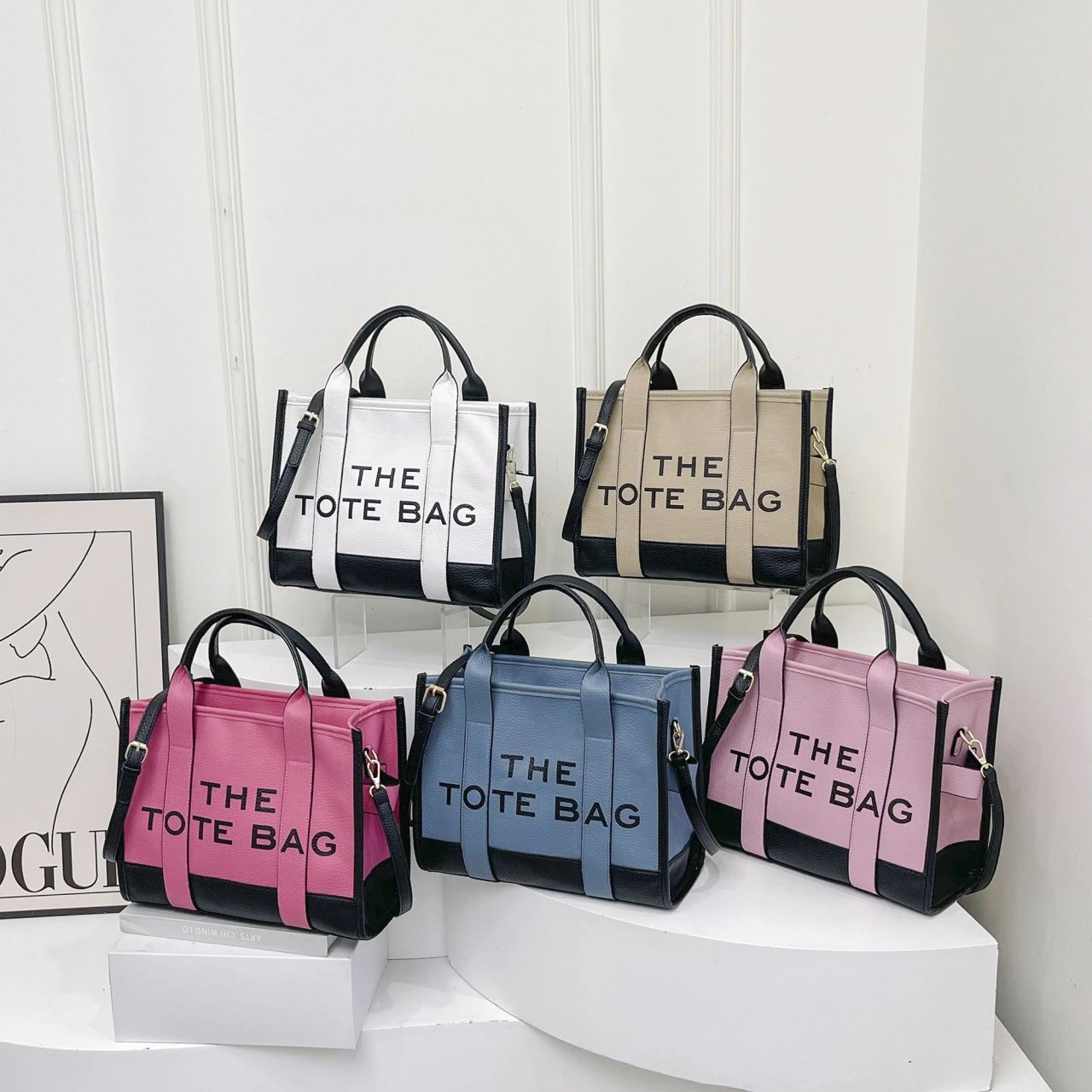 THE TOTE BAG Fashionable Color Block Women's Handbag