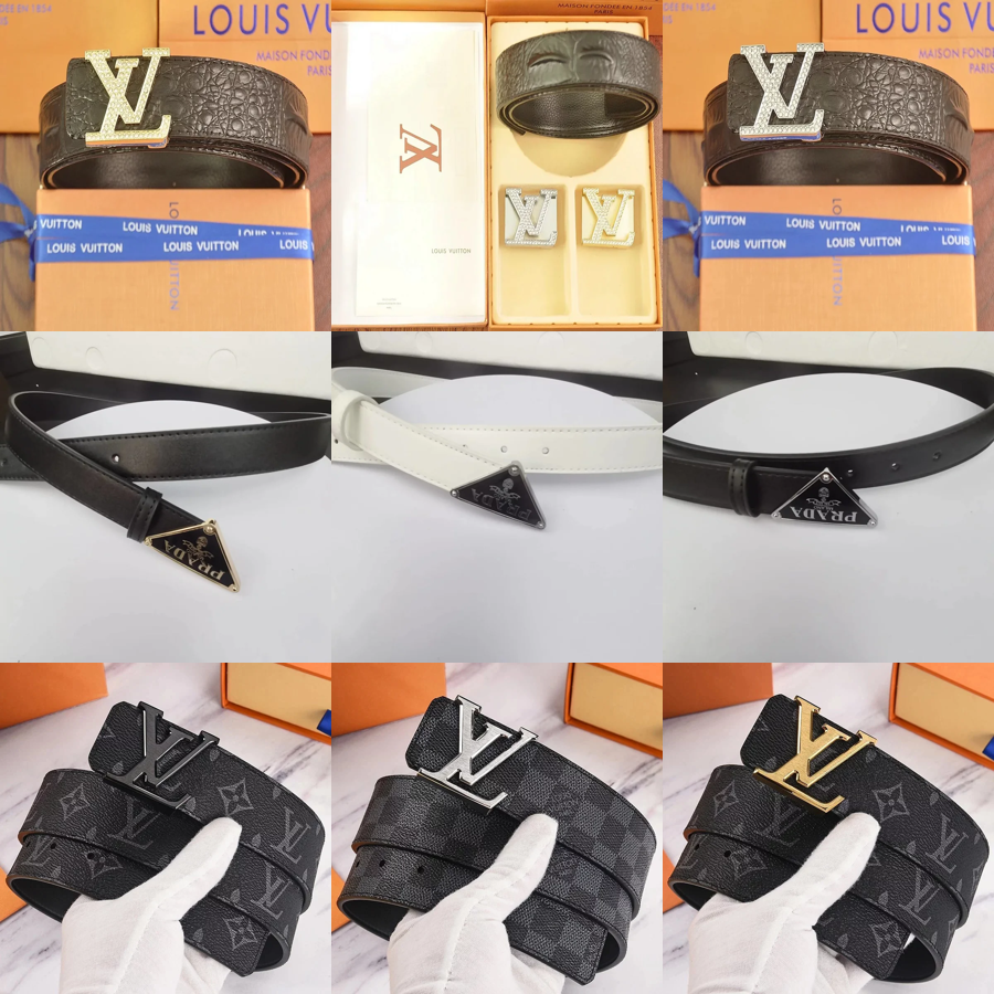 Louis Vuitton LV Monogram Belt with Gold and Silver Buckle