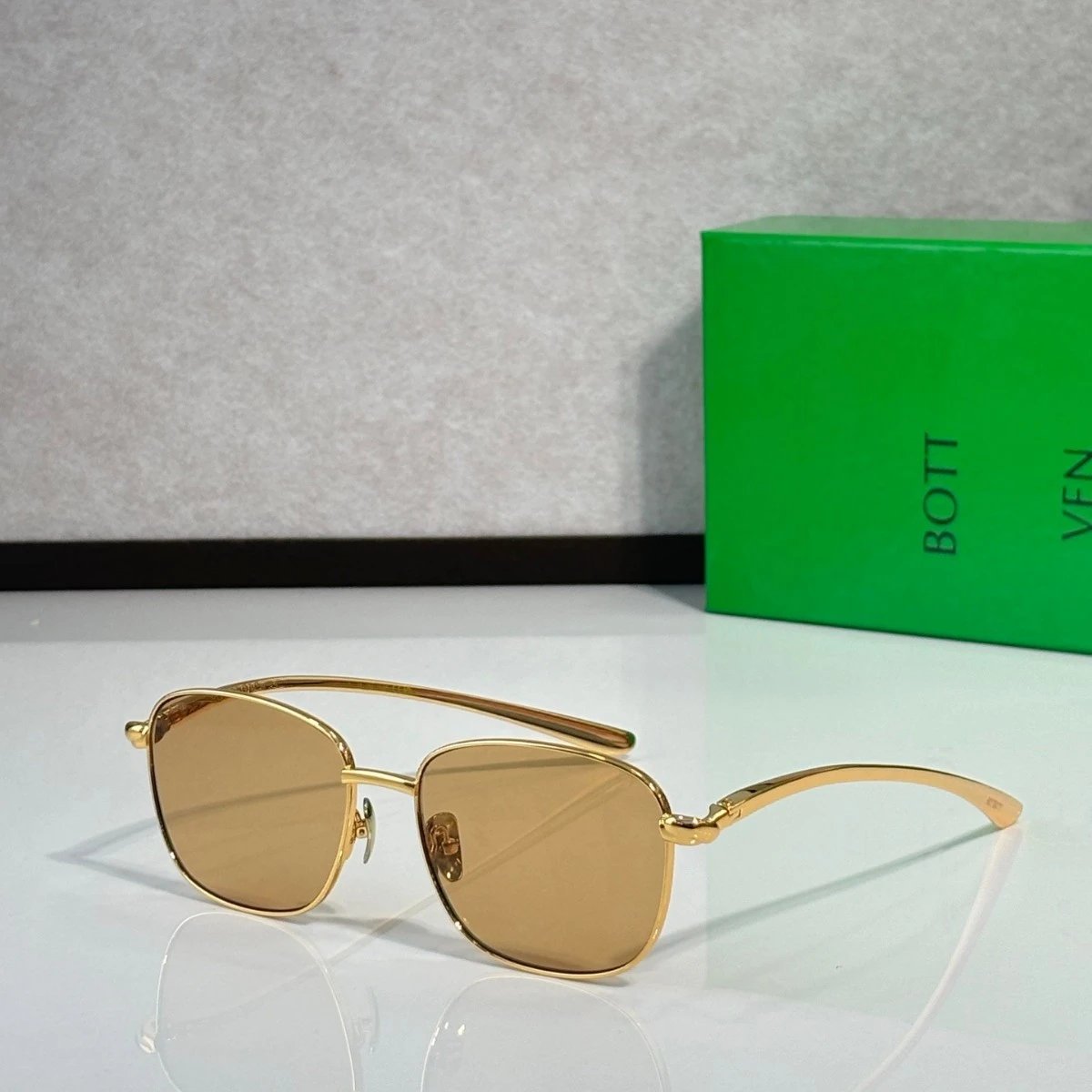 Gold Frame Sunglasses with Brown Lenses