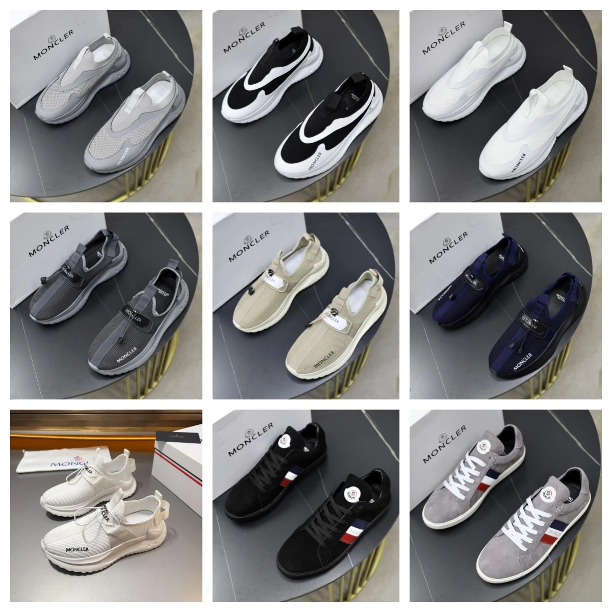 MONCLER Men's Sneakers Slip-On Casual Shoes Fashion Comfortable Sport Shoes