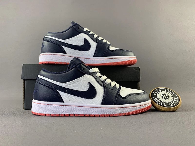 Air Jordan 1 Low Navy White Red Sneakers