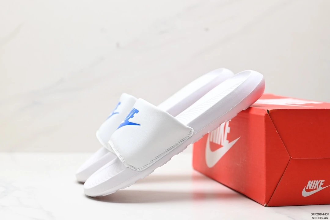 Nike Slide Sandals White Blue Logo Men Women Summer Slides