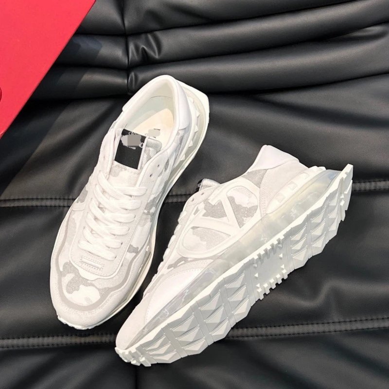 Y-3 White Mesh Sneakers with Transparent Sole