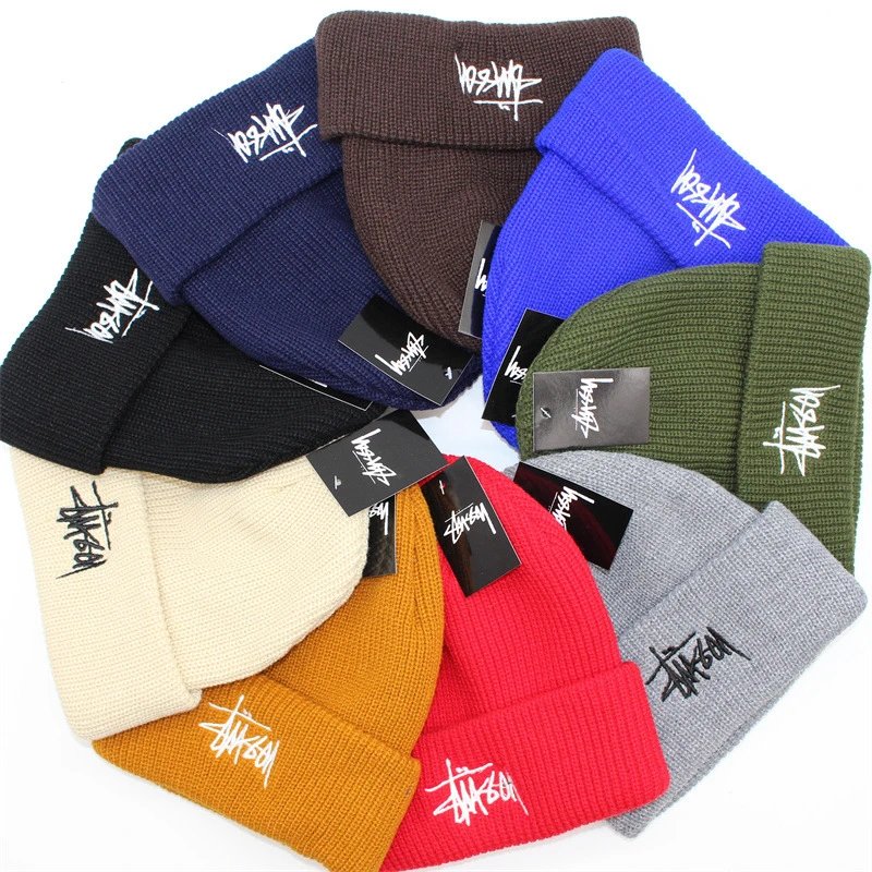 Stussy Knit Beanie Hat - Classic Logo Design in Multiple Colors