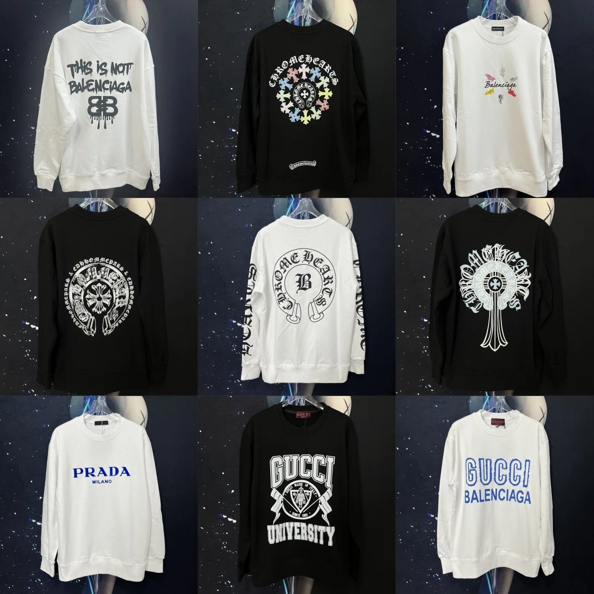 Balenciaga Chrome Hearts Sweatshirt Collection