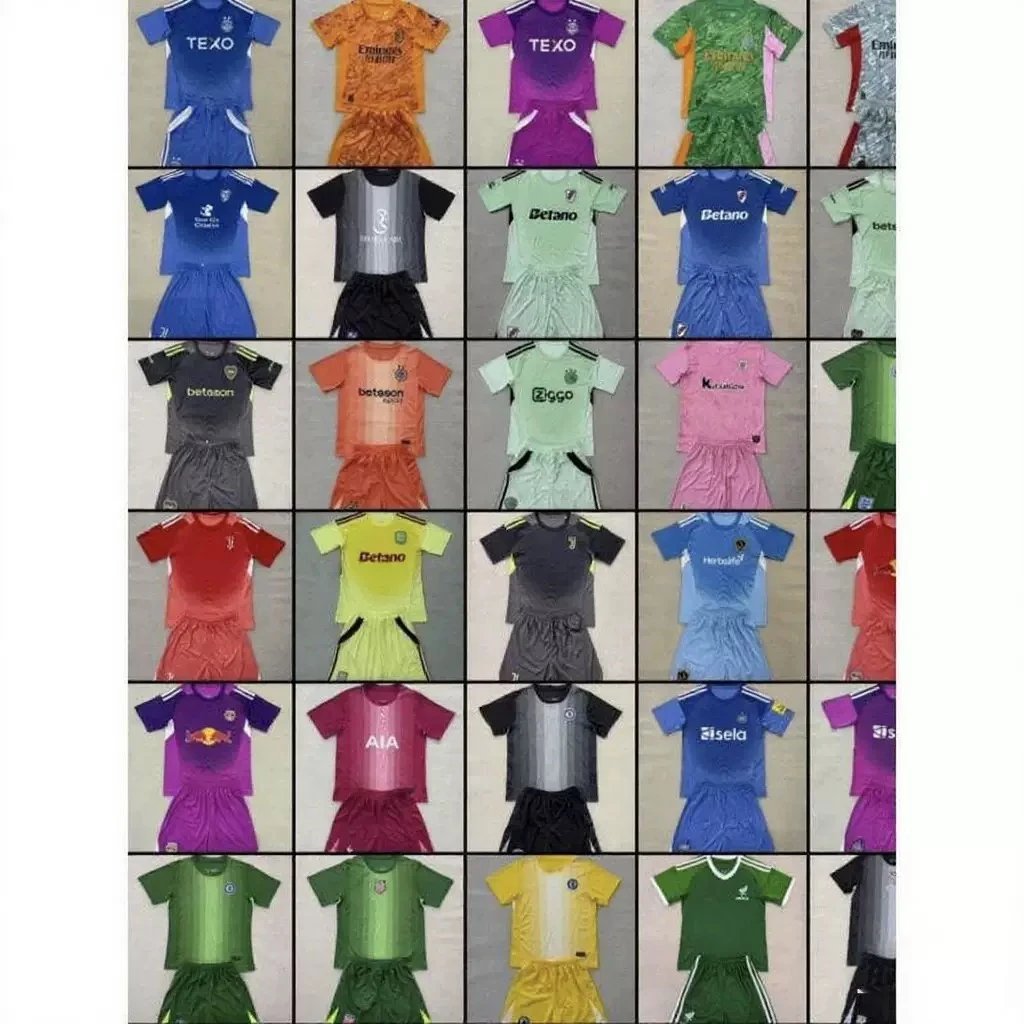 Football Jersey Sets for Kids and Adults - Various Teams and Colors