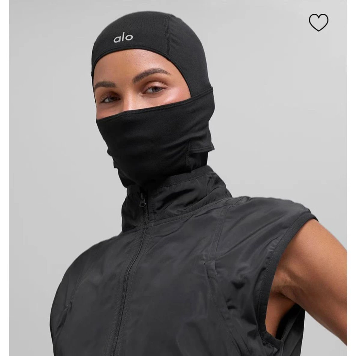 alo Black Performance Headwear with Face Cover