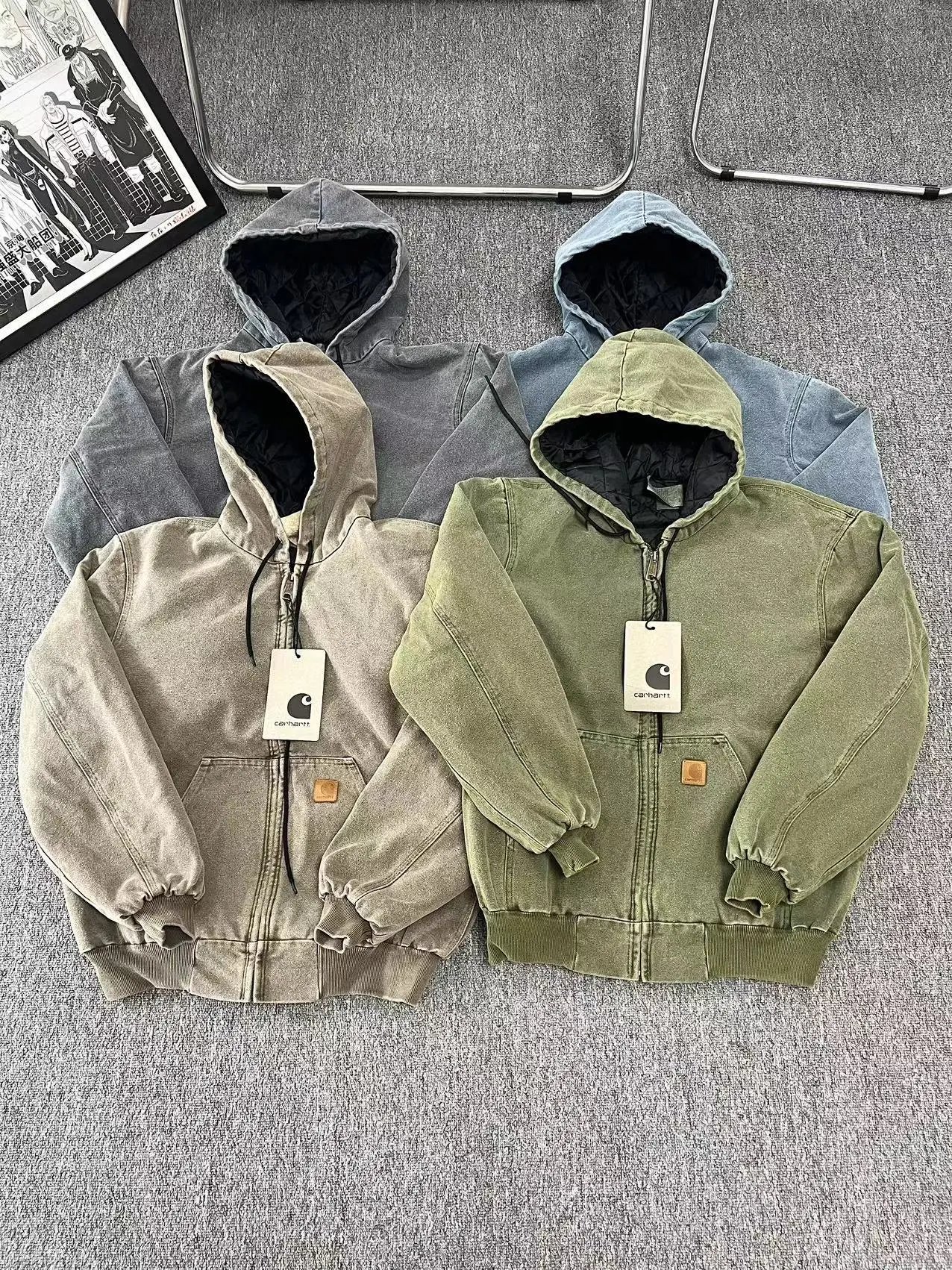 Carhartt Hooded Zip-Up Jacket Men's Workwear Sweatshirt