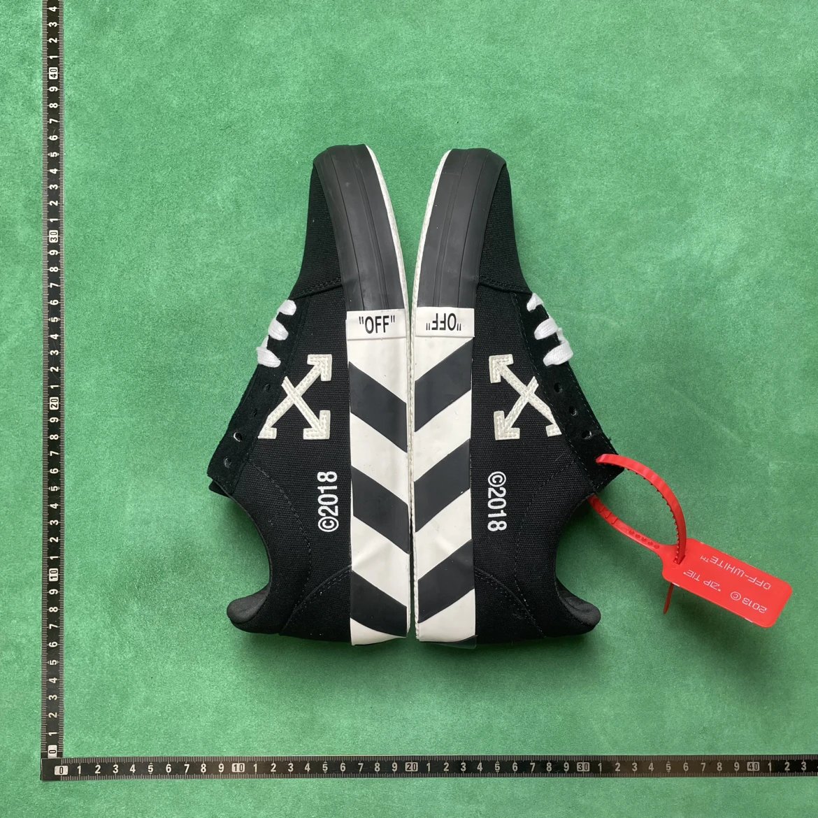OFF-WHITE Black and White Diagonal Stripe Sneakers 2018