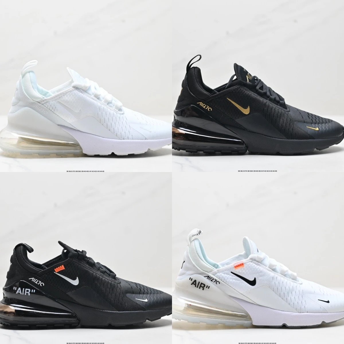 Nike Air Max 270 Sneakers Men Women Running Shoes White Black