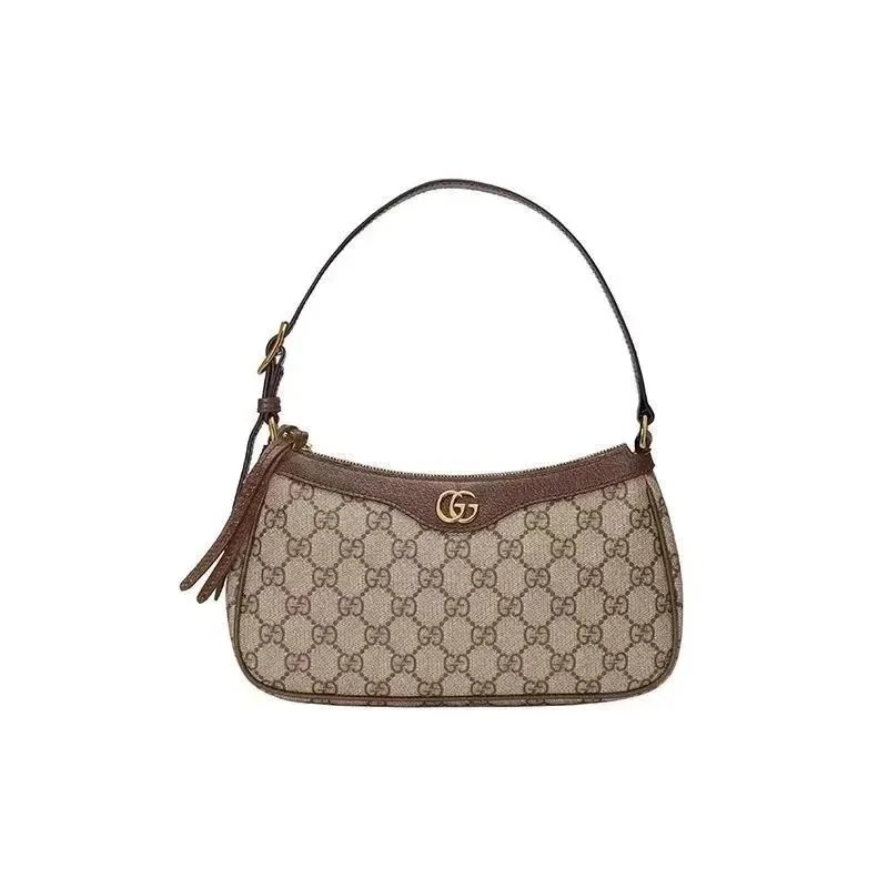 Gucci GG Marmont Mini Shoulder Bag in Brown and Beige