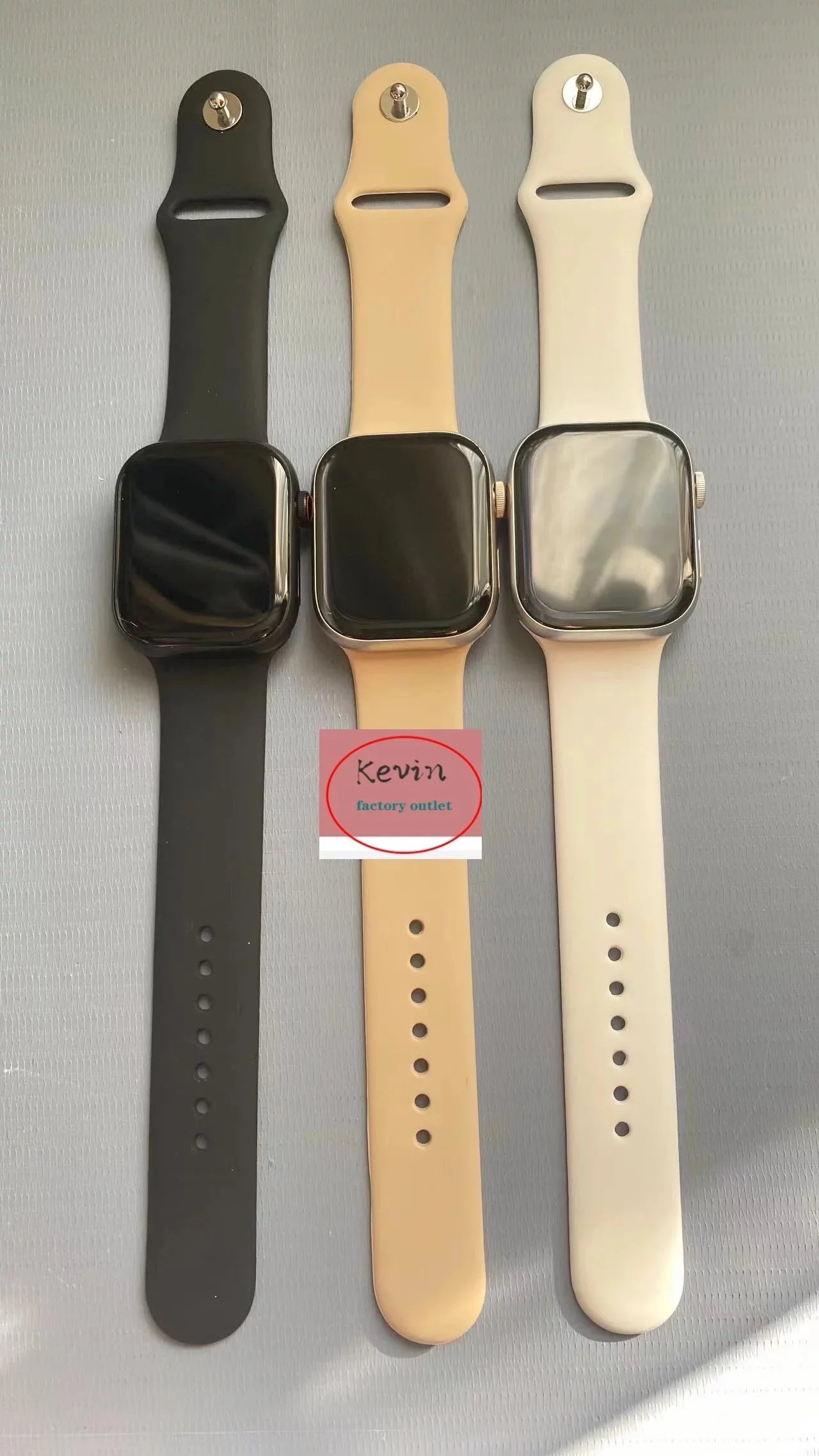Smart Watch Bands for Apple Watch - Black, Beige, and Cream Silicone Straps