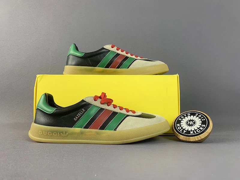 Gucci Gamble Sneakers Black Green Red Stripes Men's Shoes