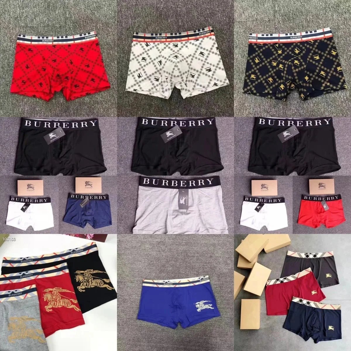 Burberry Men's Underwear Boxer Briefs with Classic Check Pattern