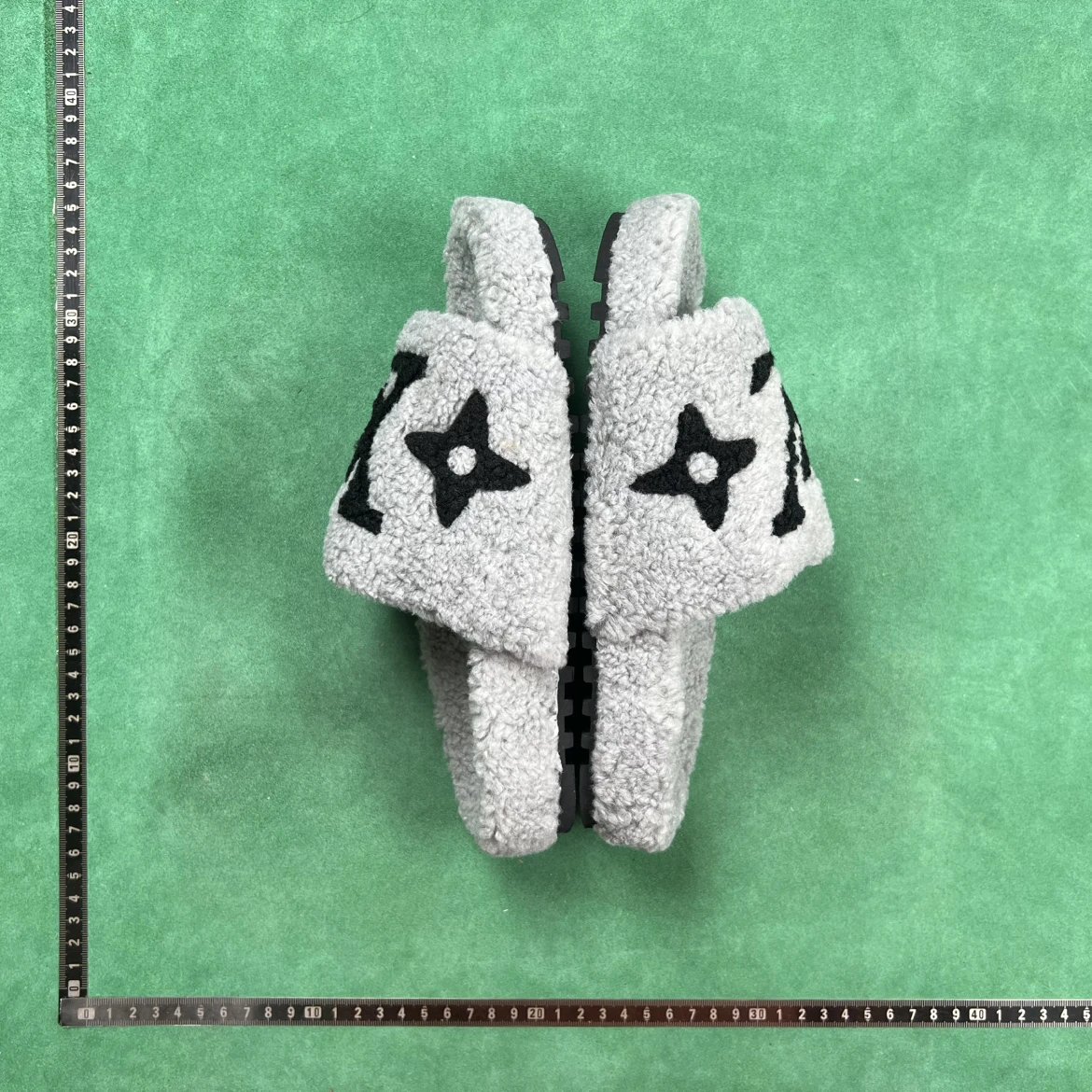 Louis Vuitton Monogram Shearling Slides