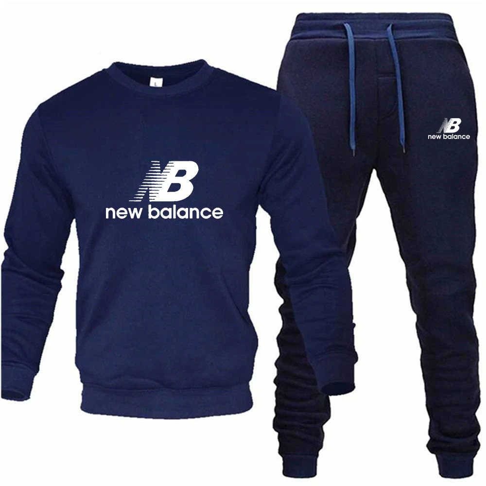 New Balance Men's Navy Blue Sweatshirt and Jogger Pants Set
