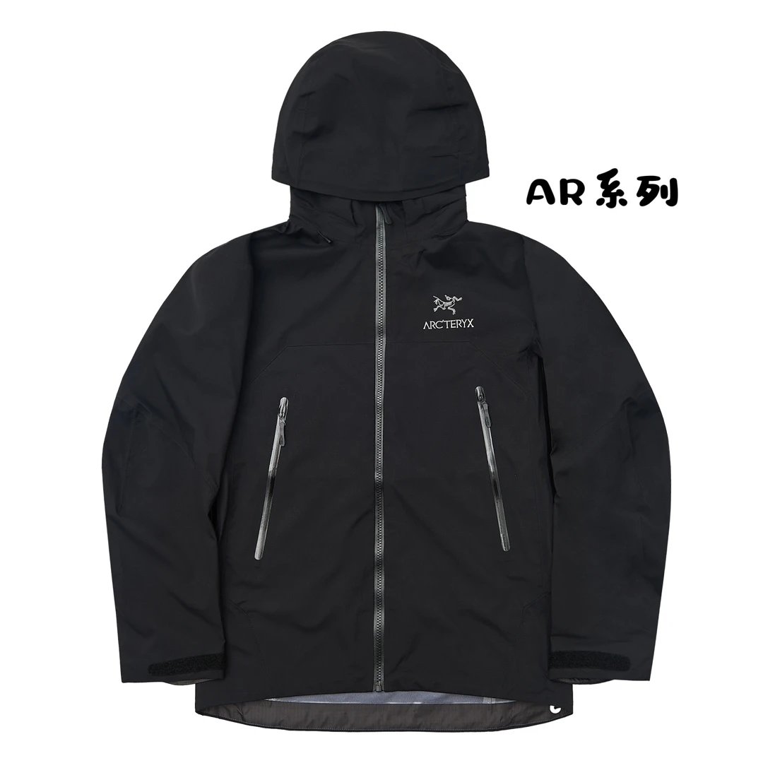 Arc'teryx AR Series Hooded Jacket Black Waterproof Outdoor Wear
