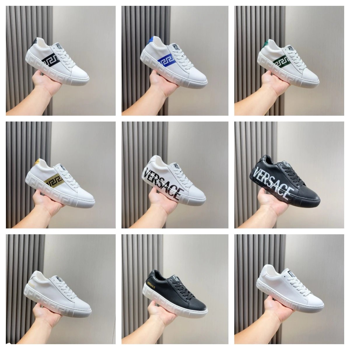 Versace White and Black Sneakers for Men and Women