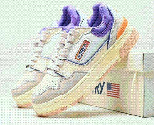 AURY Retro Sneakers White Purple Orange Casual Shoes