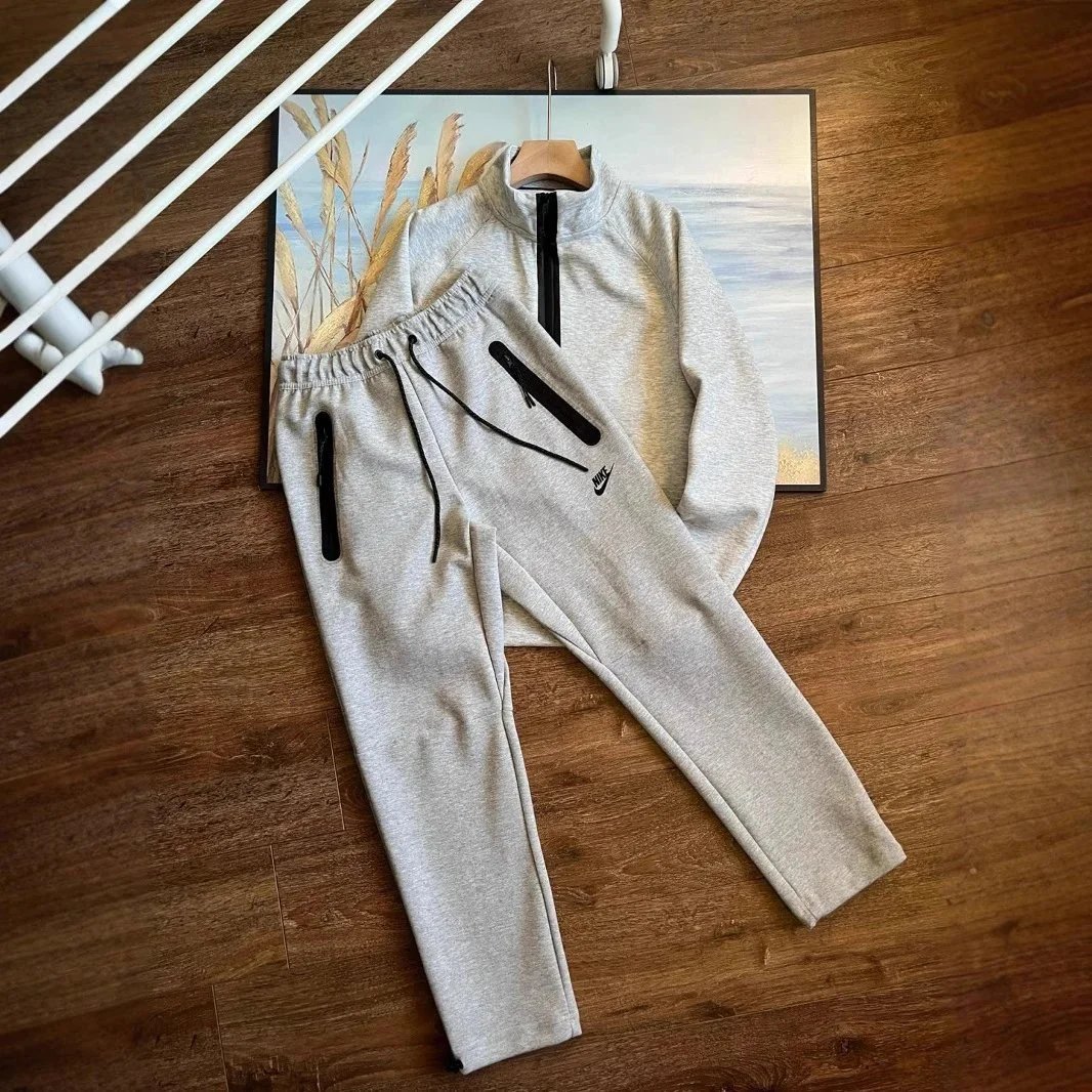 Nike Gray Tracksuit Set for Men and Women