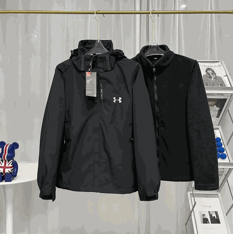 Under Armour Black Hooded Jacket for Men and Women