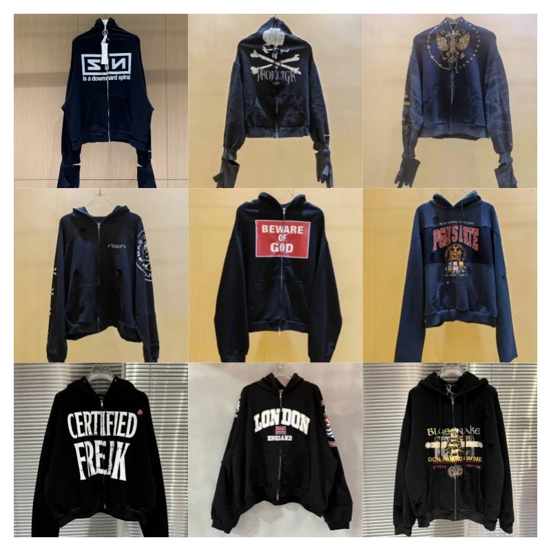 Stylish Black Hoodies with Bold Prints and Designs