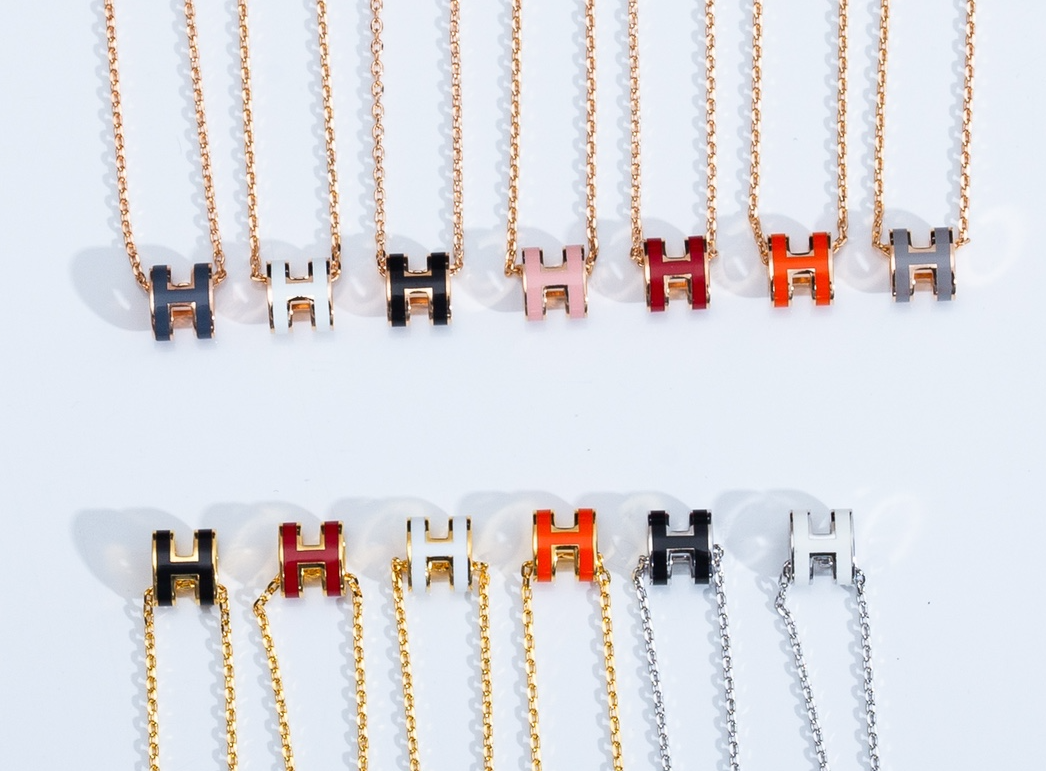 H Logo Pendant Necklace in Multiple Colors