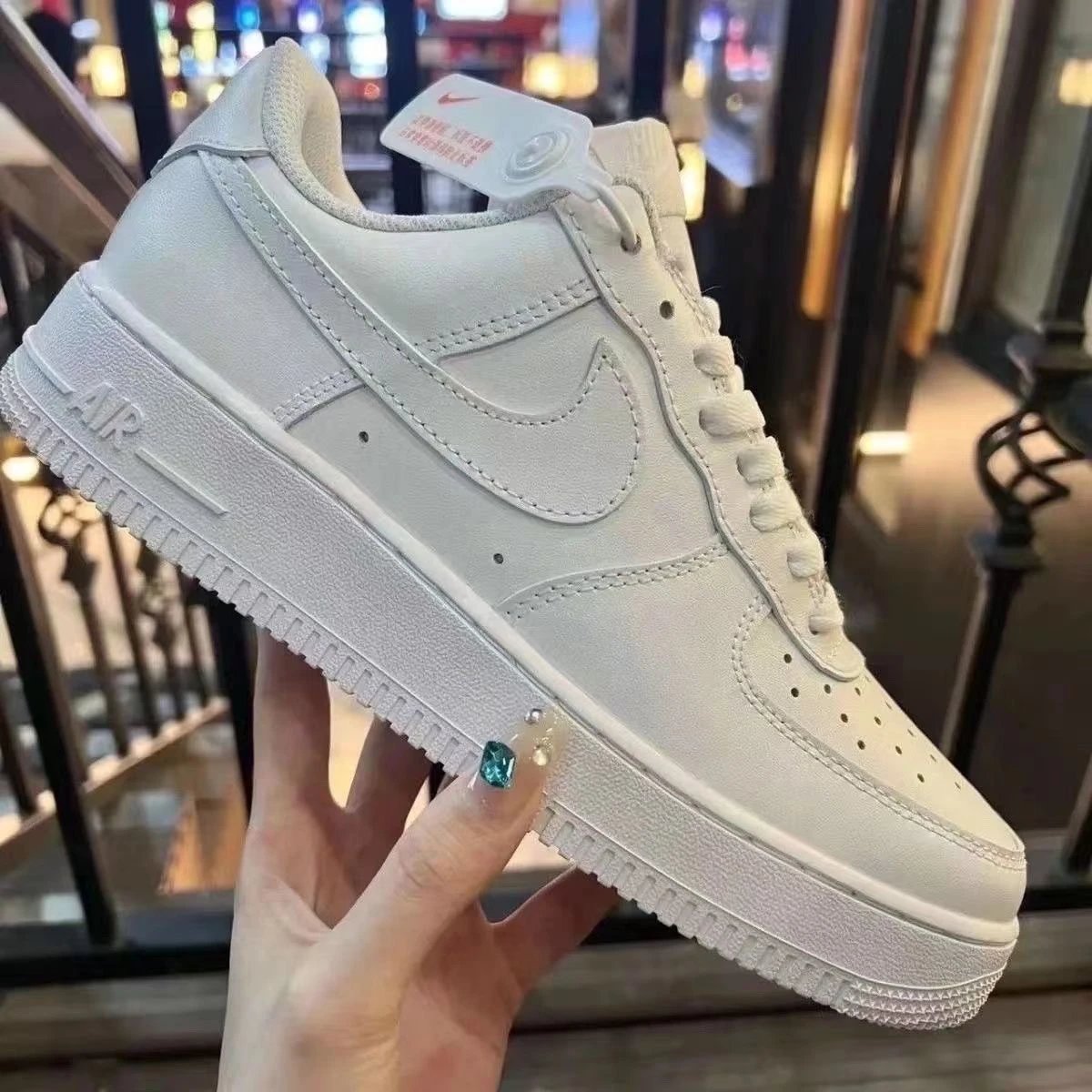Nike Air Force 1 White Leather Sneakers for Men and Women
