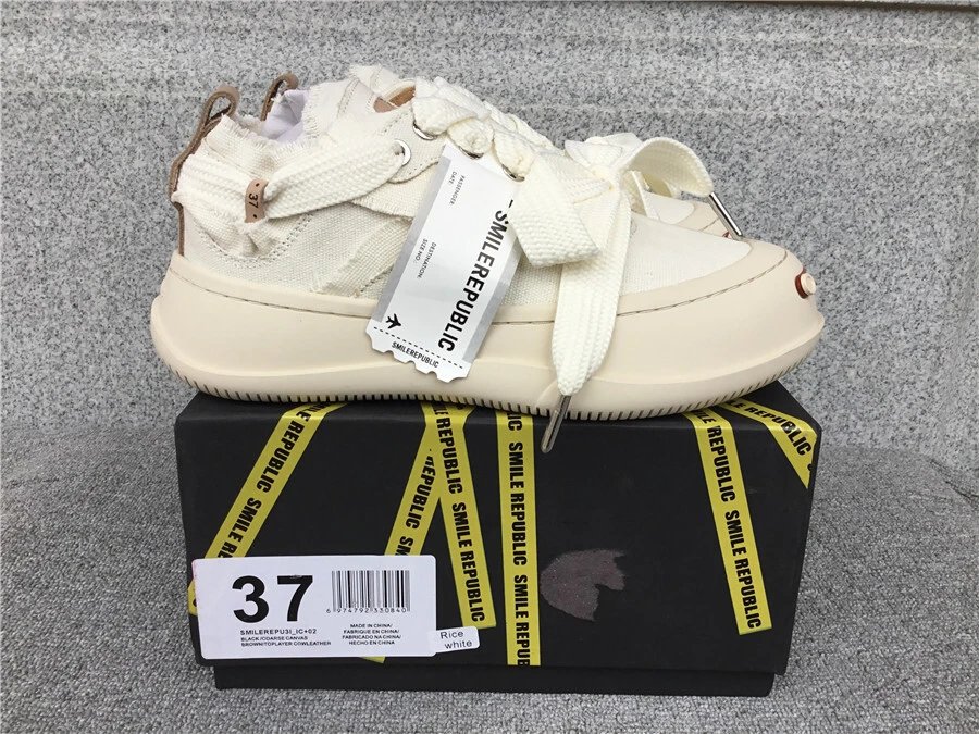 SMILE REPUBLIC Rice White Sneakers Women Fashion Chunky Platform Shoes