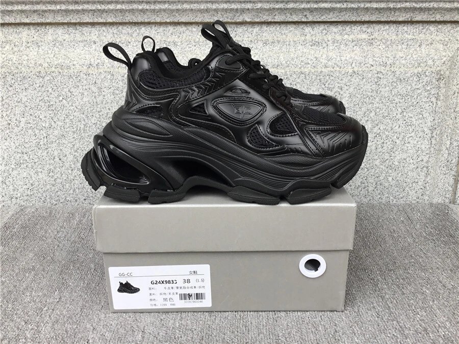 GG-CC Black Chunky Sneakers G24X983 Women's Fashion Shoes