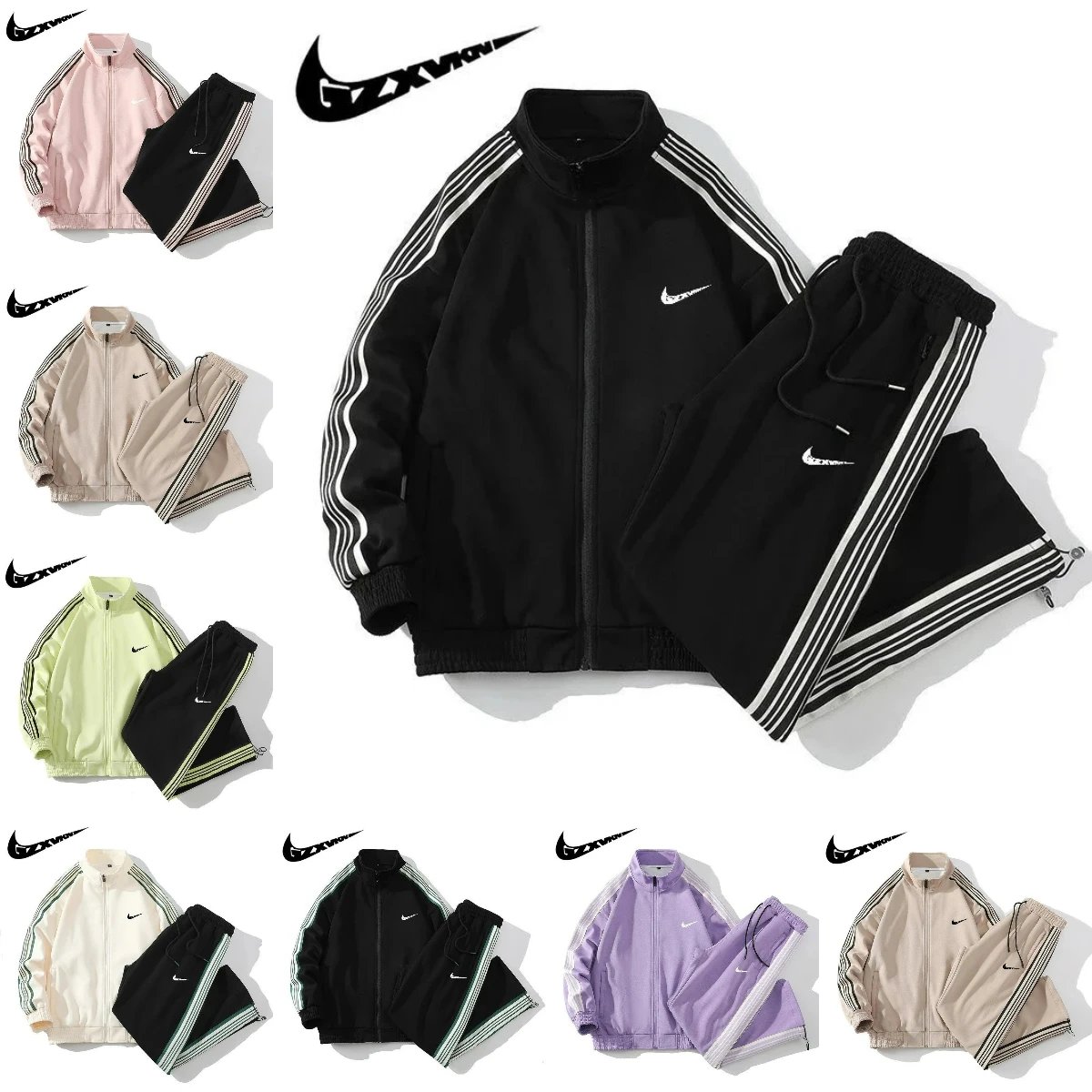 Nike Track Suit Set Men Women Sportswear Jacket Pants Outfit